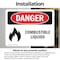 Signmission Combustible Liquids Danger Sign, Vinyl Decal, 10in W x 7in L, 2PK OS-2PACK-DS-D-710-L-2002 - alternate 3